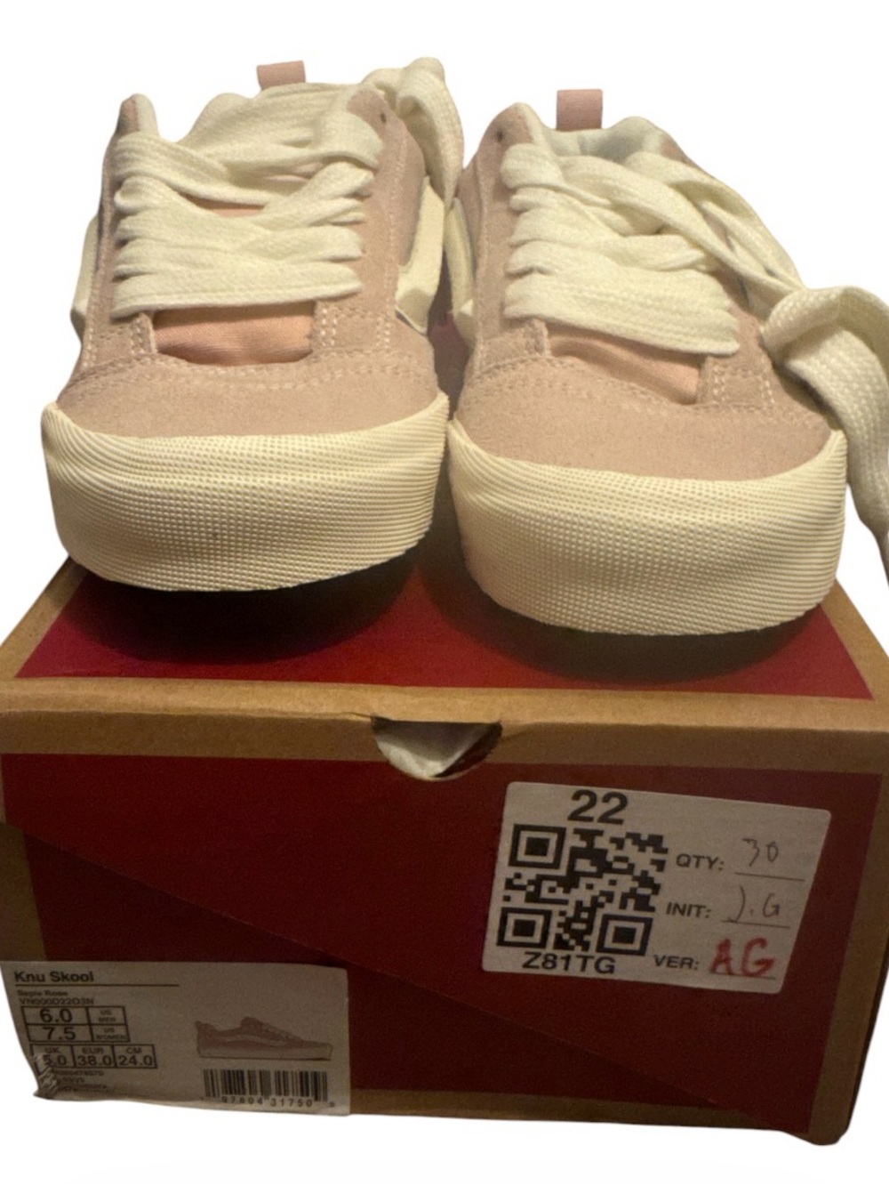 Vans Knu Skool Pink Suede Chunky Slate Shoes